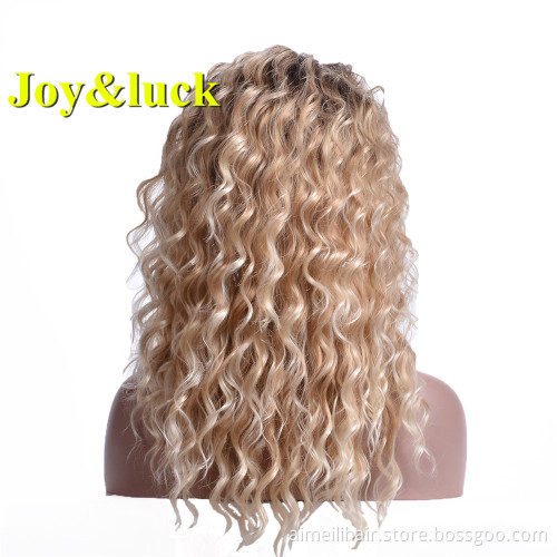Ladies Wholesale Prices Wig Daily Or Party Side Part Natural Short Curly Black Ombre Blonde Water Wave Synthetic Women Hair Wigs
